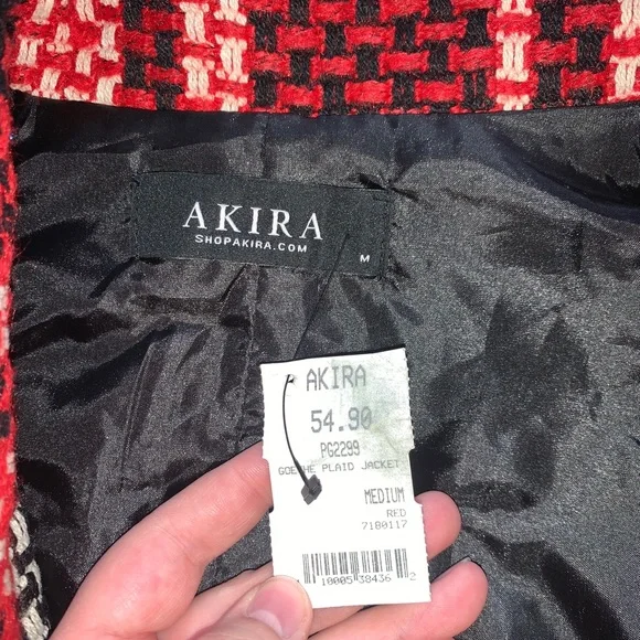 NWT - AKIRA - Red Plaid Jacket - Picture 6 of 10